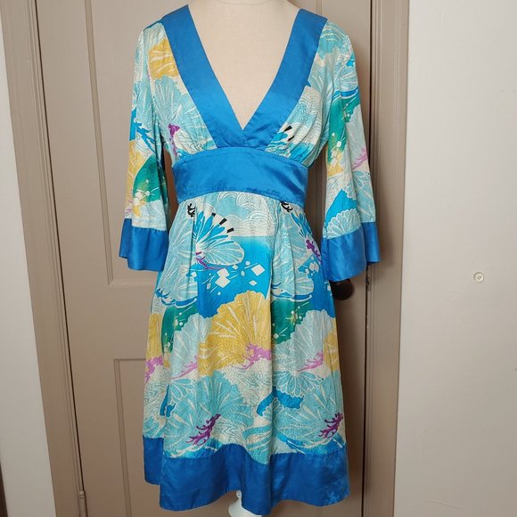 Anthropologie Aoyama Itchome Silk V Empire Dress - Picture 1 of 7